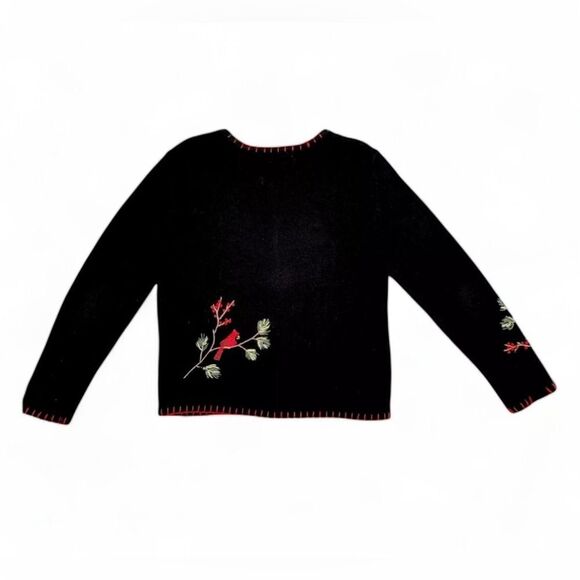 Coldwater Creek Cardinals Black Knit Cardigan Size XL - Picture 13 of 14
